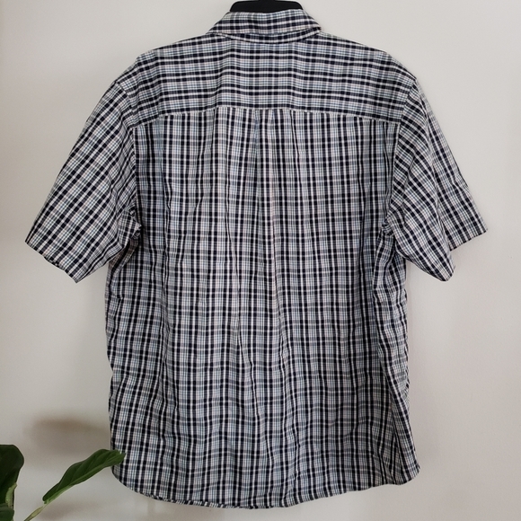Eddie Bauer men's button up shirt, plaid check, blue. MENS Sz L - Picture 6 of 7